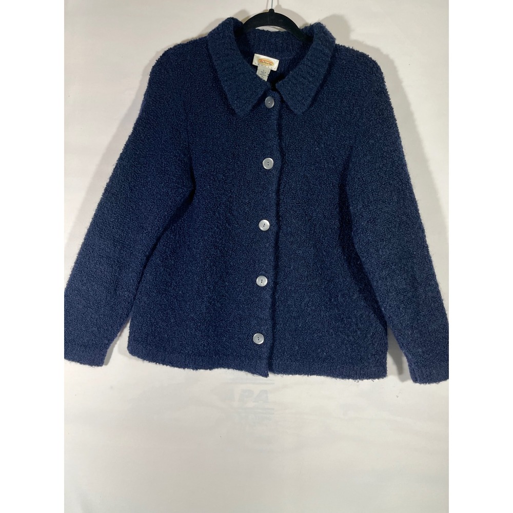 Talbots Petite Wool Boucle Cardigan Women Sz PL Jacket Made in Italy